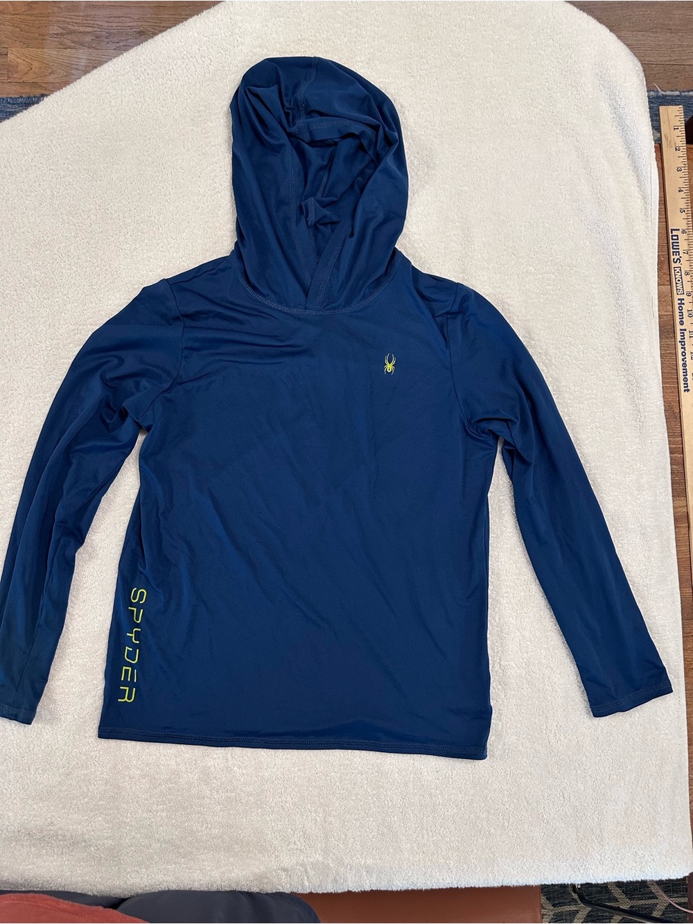 Spyder Boys Rashguard Sun and Swim Navy Hooded Performance Top Boys Large